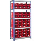 BSS Red Storage Bin and Standard Shelving System