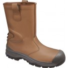 DELTAPLUS Leather Fur-Lined Rigger Boots - Beige