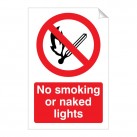 No Smoking or Naked Lights 240 x 360mm Sticker