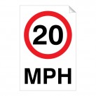 20 MPH 240 x 360mm Sticker