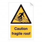 Caution Fragile Roof 240 x 360mm Sticker