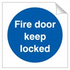 Fire Door Keep Locked 120 x 120mm Sticker