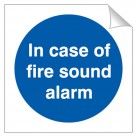 In Case Of Fire Sound Alarm 120 x 120mm Sticker