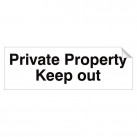 Private Property Keep Out 120 x 360mm Sticker