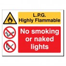 L.P.G. Highly Flammable 480 x 350mm Sign