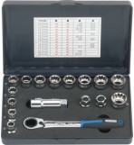 KS TOOLS 'TRIPLEplus®' 19 mm Drive (3/8" & 1/2") 'Go-Through' Socket Set 