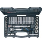 KS TOOLS 'CHROMEplus®' 3/8" Drive Regular & Deep Socket Set 