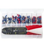Assortment Box of Terminals Insulated - Red & Blue with Crimping Pliers
