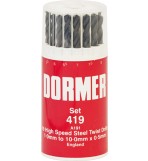 DORMER PRAMET 'A100' HSS Jobber Twist Drill Set - Metric Set No. '419'