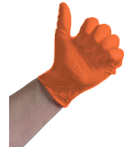 OnHand ‘Grip Plus’ Orange Nitrile Gloves