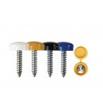 'Everyday' ESSENTIALS Mixed Security Number Plate Fasteners - Self-Tappers with Hinged Caps 