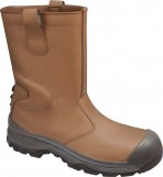 DELTAPLUS Leather Fur-Lined Rigger Boots - Beige