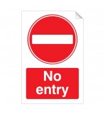 No Entry 240 x 360mm Sticker