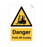 Danger Fork Lift Trucks 240 x 360mm Sticker