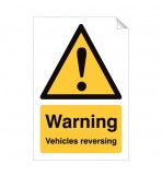 Warning Vehicles Reversing 240 x 360mm Sticker