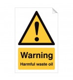 Warning Harmful Waste Oil 240 x 360mm Sticker
