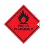 Highly Flammable 100 x 100mm Sticker