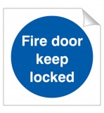 Fire Door Keep Locked 120 x 120mm Sticker