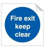 Fire Exit Keep Clear 120 x 120mm Sticker