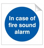 In Case Of Fire Sound Alarm 120 x 120mm Sticker