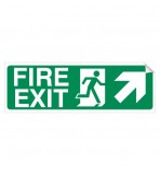 Right Corner Arrow - Fire Exit 150 x 450mm Sticker
