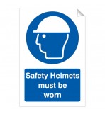 Safety Helmets Must Be Worn 240 x 360mm Sticker