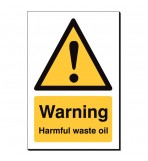 Warning Harmful Waste Oil 240 x 360mm Sign