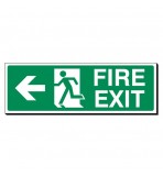 Left Arrow - Fire Exit 120 x 360mm Sign