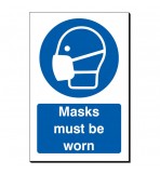 Masks Must Be Worn 240 x 360mm Sign