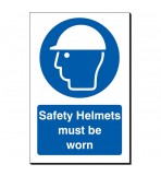 Safety Helmets Must Be Worn 240 x 360mm Sign
