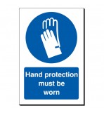 Hand Protection Must Be Worn 240 x 360mm Sign