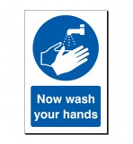 Now wash your hands 240 x 360mm Sign